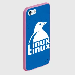 Чехол для iPhone 5/5S матовый Linux на синем - фото 2