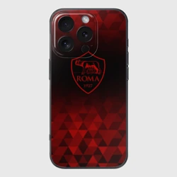 Чехол для iPhone 16 Pro силиконовый с защитой камеры Roma red poly