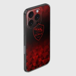 Чехол для iPhone 16 Pro силиконовый с защитой камеры Roma red poly - фото 2