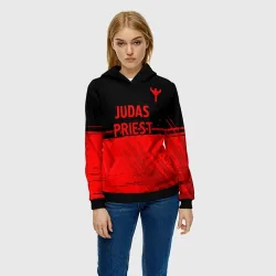 Женская толстовка 3D Judas Priest - red gradient посередине - фото 2