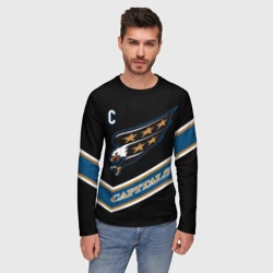 Мужской лонгслив 3D Александр Овечкин темная форма - фото 2