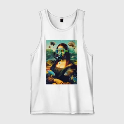 Мужская майка хлопок Мона Лиза под водой - дайвинг