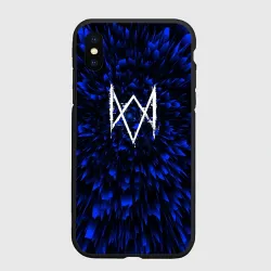 Чехол для iPhone XS Max матовый Watch Dogs blue energy