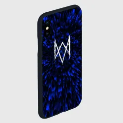 Чехол для iPhone XS Max матовый Watch Dogs blue energy - фото 2