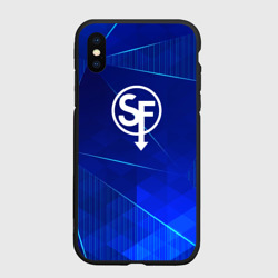 Чехол для iPhone XS Max матовый Sally Face blue poly