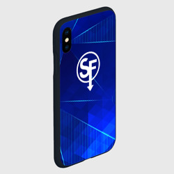 Чехол для iPhone XS Max матовый Sally Face blue poly - фото 2