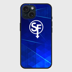 Чехол силиконовый для Apple iPhone 15 матовый Sally Face blue poly