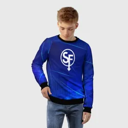 Детский свитшот 3D Sally Face blue poly - фото 2