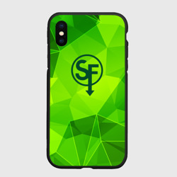 Чехол для iPhone XS Max матовый Sally Face green poly