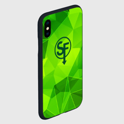 Чехол для iPhone XS Max матовый Sally Face green poly - фото 2