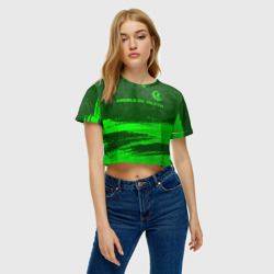 Женская футболка Crop-top 3D Angels of Death - green gradient посередине - фото 2
