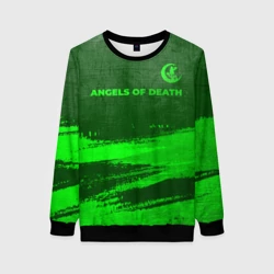 Женский свитшот 3D Angels of Death - green gradient посередине