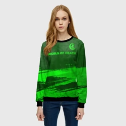 Женский свитшот 3D Angels of Death - green gradient посередине - фото 2