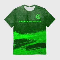 Мужская футболка 3D Angels of Death - green gradient посередине