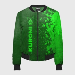Женский бомбер 3D Kuromi - green gradient по-вертикали