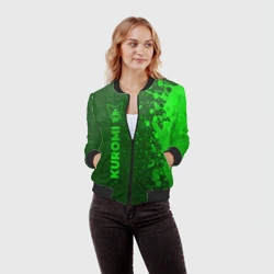 Женский бомбер 3D Kuromi - green gradient по-вертикали - фото 2