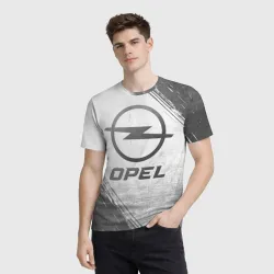 Мужская футболка 3D Opel - white gradient - фото 2