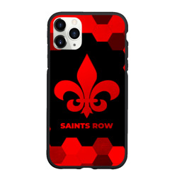 Чехол для iPhone 11 Pro Max матовый Saints Row - red gradient