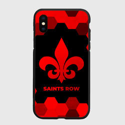 Чехол для iPhone XS Max матовый Saints Row - red gradient