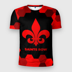 Мужская футболка 3D Slim Saints Row - red gradient