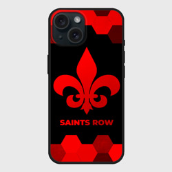 Чехол силиконовый для Apple iPhone 15 матовый Saints Row - red gradient