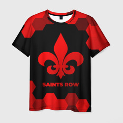 Мужская футболка 3D Saints Row - red gradient