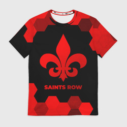 Мужская футболка 3D Saints Row - red gradient