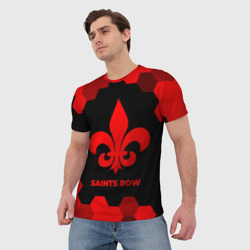 Мужская футболка 3D Saints Row - red gradient - фото 2