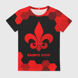 Женская футболка 3D Saints Row - red gradient