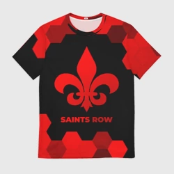 Мужская футболка 3D Saints Row - red gradient