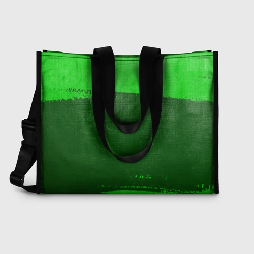 Сумка-шоппер 3D с принтом Within Temptation - green gradient по-горизонтали, вид сзади #1
