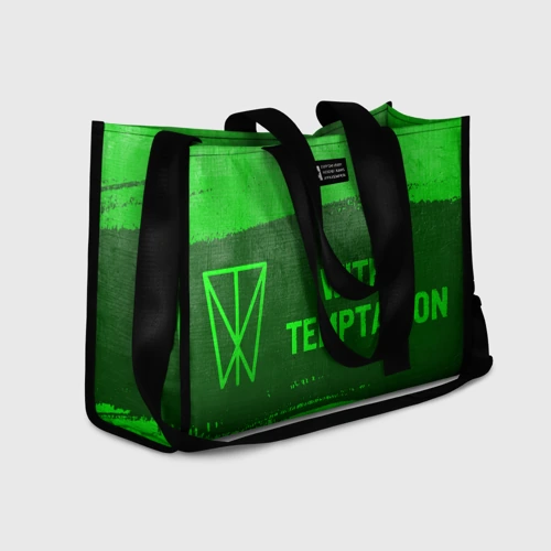 Сумка-шоппер 3D с принтом Within Temptation - green gradient по-горизонтали, фото #4