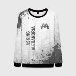 Мужской свитшот 3D Asking Alexandria - white gradient вертикально