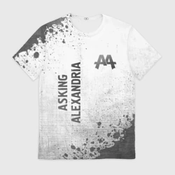 Мужская футболка 3D Asking Alexandria - white gradient вертикально