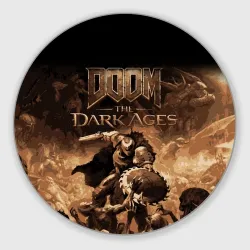 Круглый коврик для мышки Doom the dark ages