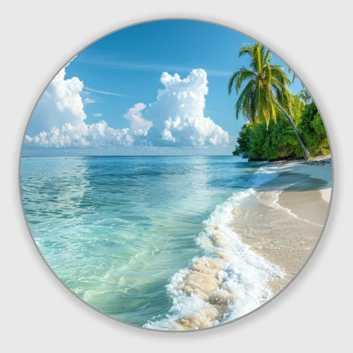 Круглый коврик для мышки Beach island