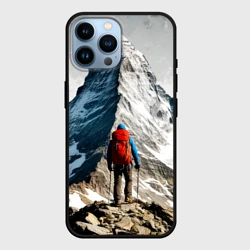 Чехол для iPhone 14 Pro Max Альпинизм на сером