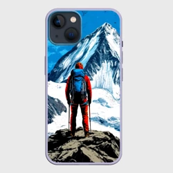 Чехол для iPhone 14 Альпинизм на синем