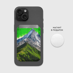 Картхолдер Magsafe магнитный Зелено-белая гора - фото 2