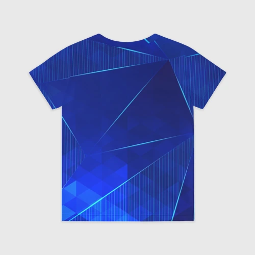 Детская футболка 3D с принтом Everton blue poly, вид сзади #1