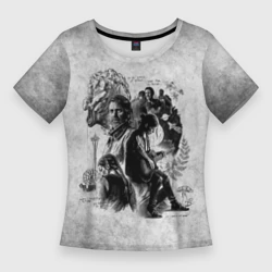 Женская футболка 3D Slim The last of us grey grunge