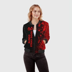 Женский бомбер 3D Bungo Stray Dogs - red gradient по-вертикали - фото 2