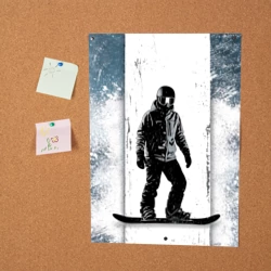 Постер Сноубордист в зимних горах - фото 2