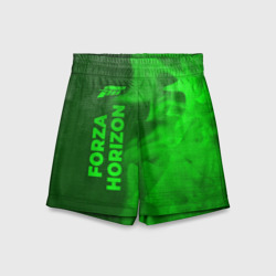 Детские спортивные шорты 3D Forza Horizon - green gradient по-вертикали