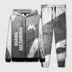 Женский костюм 3D Asking Alexandria - grey gradient вертикально