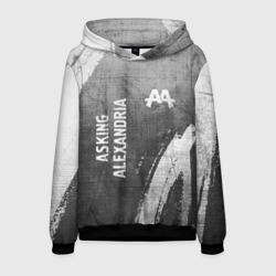 Мужская толстовка 3D Asking Alexandria - grey gradient вертикально