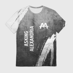 Мужская футболка 3D Asking Alexandria - grey gradient вертикально