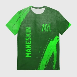 Мужская футболка 3D Maneskin - green gradient вертикально