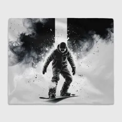 Плед 3D Сноубординг в черном дыму