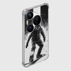 Чехол для Huawei Pura 70 Сноубординг в черном дыму - фото 2